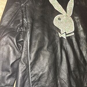 Playboy Black Leather Jacket Runs Small
